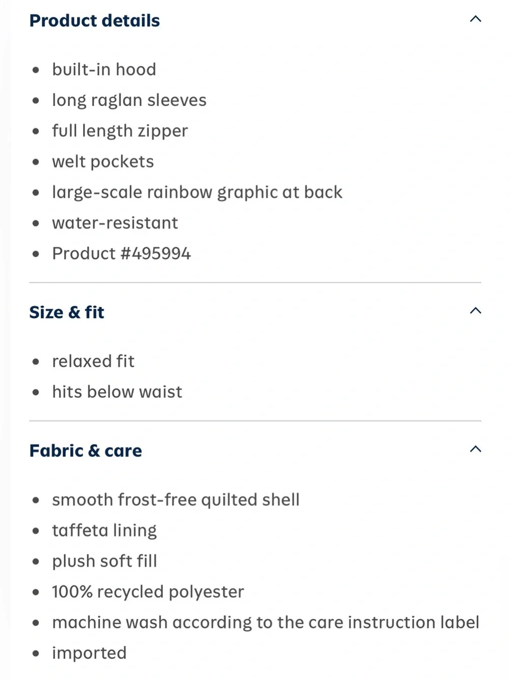 Old Navy water resistant